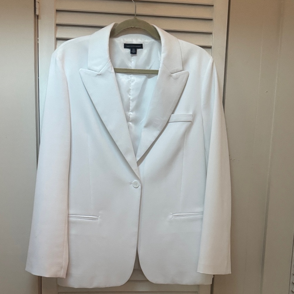 White women’s  Single-Button Blazer -Saks Fifth Ave